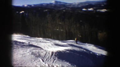 1961: friends are enjoyed in snow land by playing the scatting game ASPEN