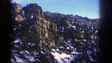 1961: driving by exposed rock ASPEN COLORADO