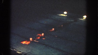 1951: swim team going for a nighttime swim. GEORGIA