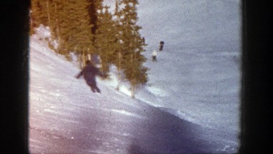 1961: Guy Shredding on Skis in Aspen Colorado