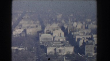 1960: aerial of washington d.c. in the sunny, clear mid-day WASHINGTON DC