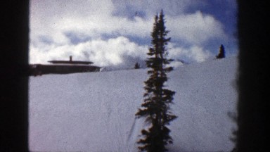 1961: A Ski Lodge in the Mountains with Clouds Aspen Colorado