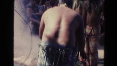 1961: cooking a pig at a luau party in hawaii HAWAII