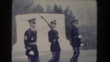 1960: soldiers march in formation at monuments WASHINGTON DC