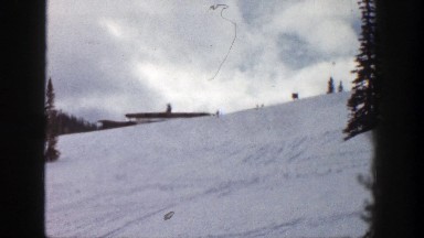 1961: Heading Up a Snowy Mountain or Hill in Winter Aspen Colorado