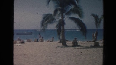1961: Natural Beach Video and Lots of People There Hawaii