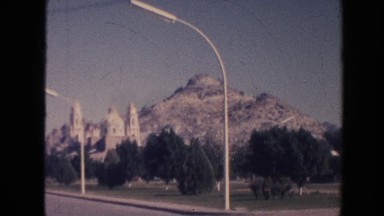 1961: view of mountain and architecture HAWAII