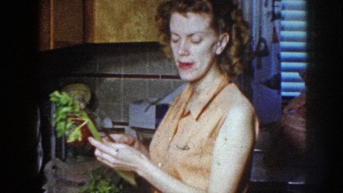 1958: Woman Chewing Gum Holding Celery NEBRASKA