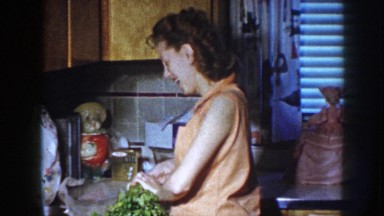 1958: in the kitchen cutting celery NEBRASKA