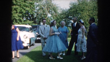 1959: some people at a family gathering getting ready to get into a car NEBRASKA