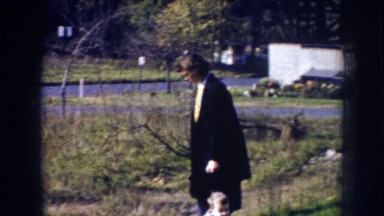 1956: mother and kid outside, enjoying their day. NEBRASKA