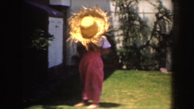 1952: sombrero baby outside on a nice hot summer day CALIFORNIA