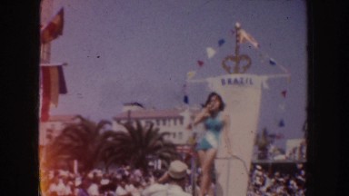 1952: Miss Brazil Rides in Parade in California