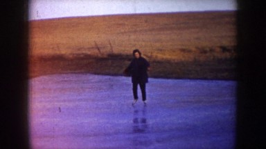 1953: 2 people ice skating on a pond NORTH DAKOTA
