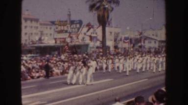1952: a marching band at a tickertape parade CALIFORNIA
