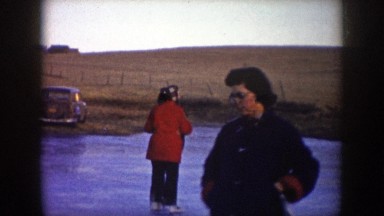 1953: a couple happily ice skating NORTH DAKOTA