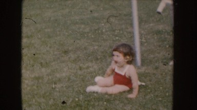 1955: Vintage 8mm Footage of Toddler Scratching Leg in Nebraska