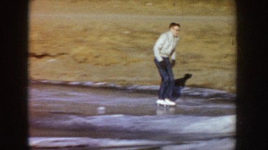 1955: ice skating on the pond IDAHO