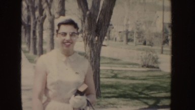 1955: one of the family doing some work,near house IDAHO