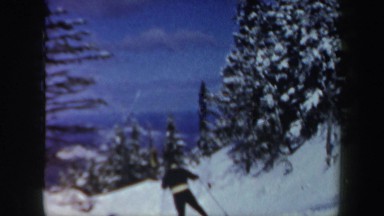 1962: Man Skiing in Snow, New Hampshire