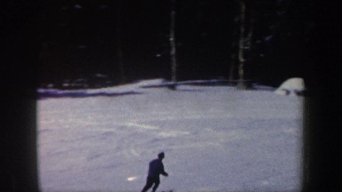 1962: Person Skiing on Slopes Regains Balance After Nearly Falling