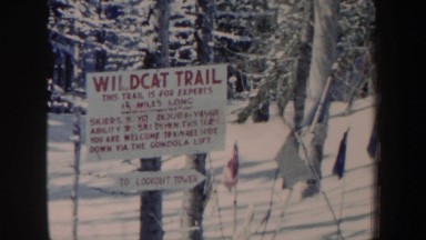 1962: man swerving down an expert-level, high-risk skiing hill NEW HAMPSHIRE