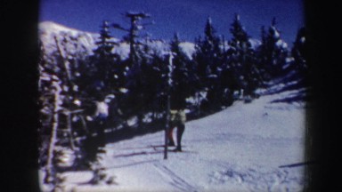 1962: skiers moving down an easy hill VERMONT