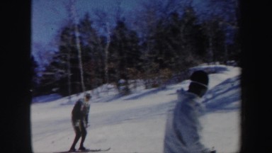 1962: lady skating on the iceland. VERMONT