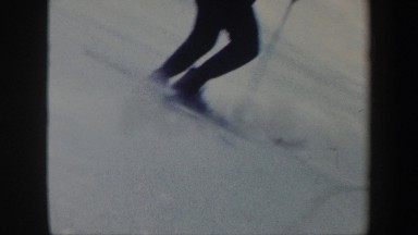 1962: people on an intermediate skiing course. VERMONT