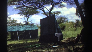 1969: a group of men attempt to assemble a tent together NIGERIA
