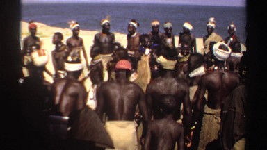 1969: peoples are enjoyed with dance in sand with fully happiness SUDAN