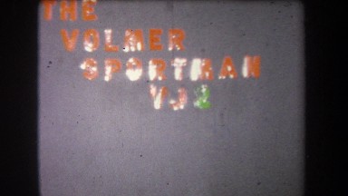 1965: red letters on a black screen. VOLMER YUCAIPA CALIFORNIA