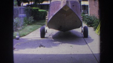 1969: upclose shot of boat and its wheels VOLMER YUCAIPA CALIFORNIA