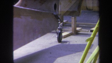 1969: tail wheel of a tail plane. VOLMER YUCAIPA CALIFORNIA