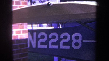 1969: an airplane labeled n2228 VOLMER YUCAIPA CALIFORNIA