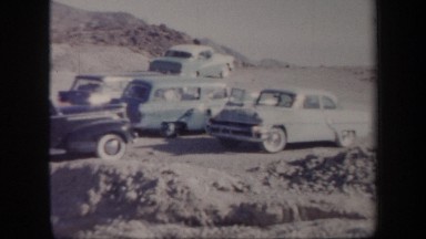 1957: Group of Children and Adults Walking and Exploring the Arizona Desert