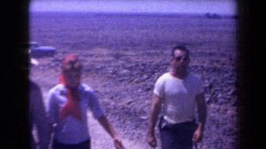 1958: a group walking away from their cars ARIZONA