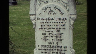 1981: Tombstone of Hanna King Lethbridge New Zealand