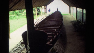 1981: video of a huge viking ship replica being built; ready to be launched NEW