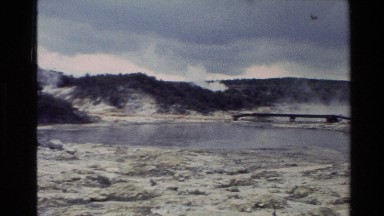 1981: steam coming out of a bubbling spring NEW ZEALAND