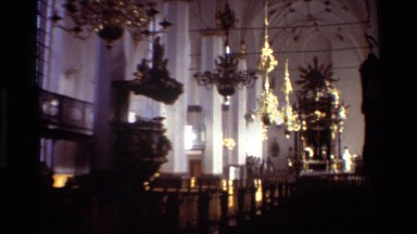 1982: Decorations in a Church with Lighting in Denmark