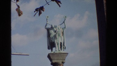 1982: Two Landmarks, a Statue on a Pedestal and a Clock Tower in Denmark