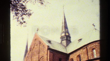 1982: spires tower high above the roof of the stone cathedral DENMARK