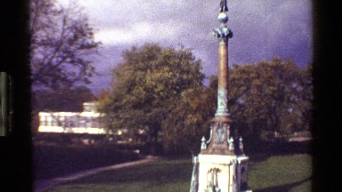 1983: view of a tall object in a park with different things on it DENMARK