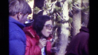 1981: Three Adults Eating While Camping in the Forest of British Columbia