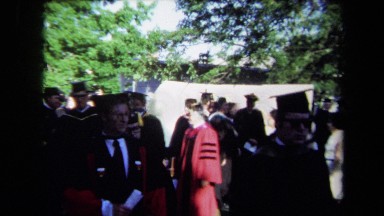 1971: people walking at graduation SACRAMENTO CALIFORNIA