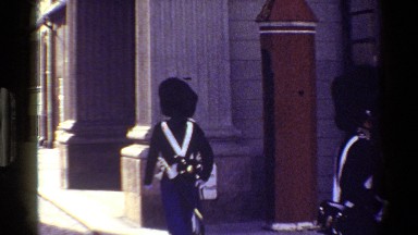 1983: number of people standing outside the building wearing same uniform