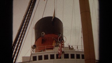1971: the flag being raised on a ship LONG BEACH CALIFORNIA
