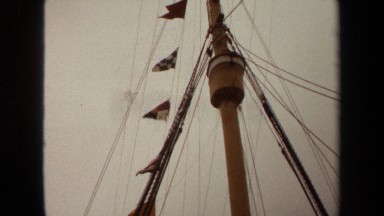 1971: a beautiful white ship docked at the port and getting ready for sailing