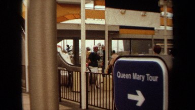 1971: tour guide greeting people LONG BEACH CALIFORNIA